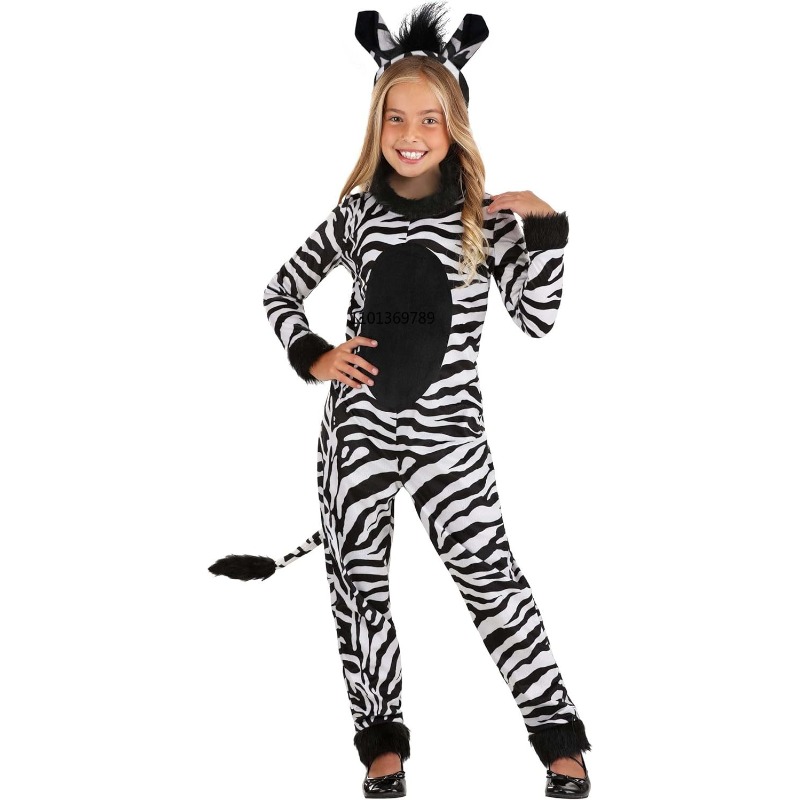 Meisjes Zebra-kostuum met hoof - Zoo Party Games recensie en prijs